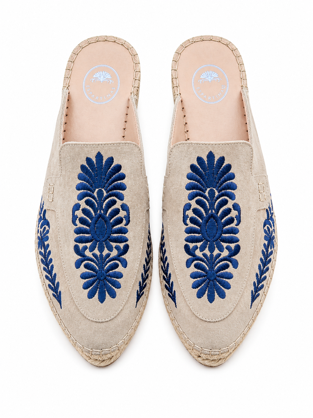 Mule Talavera azul. Alpargata española made in Spain. Zapato estilo Mary Jane