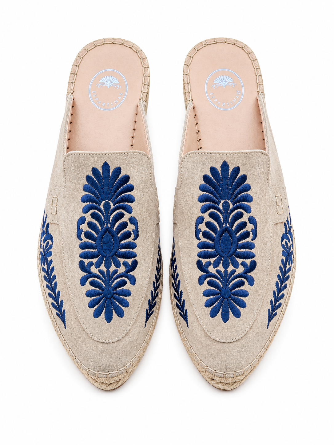 Mule Talavera azul. Alpargata española made in Spain. Zapato estilo Mary Jane
