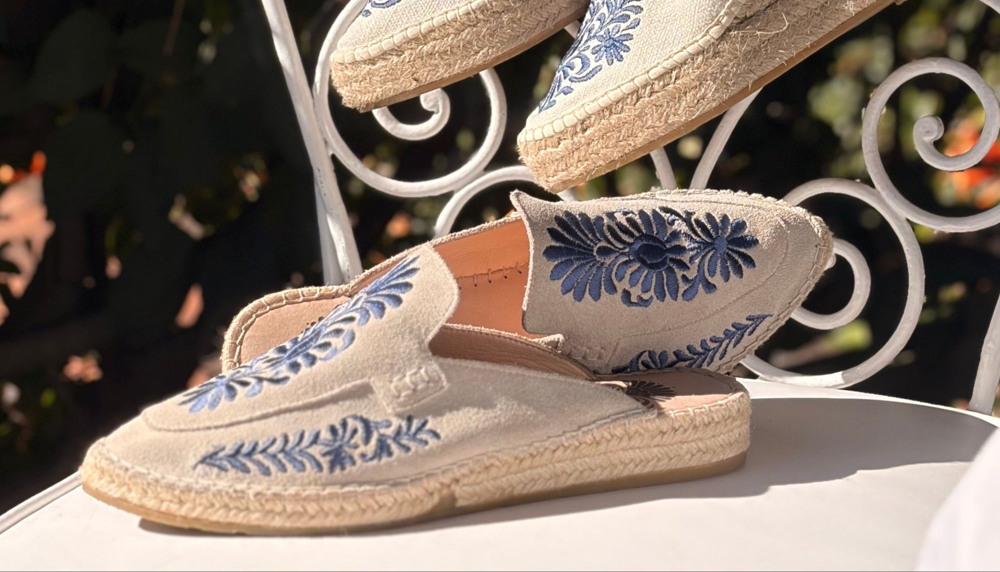 Mule Talavera Azul. Alpargatas made in Spain estilo Mary Jane